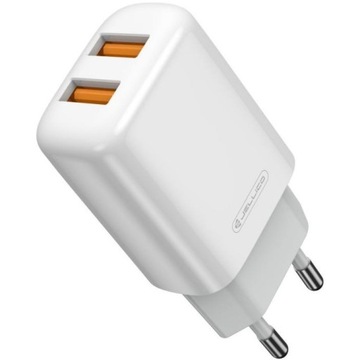 Блок питания JELLICO EU02 12Вт, 2хUSB 2.4А + кабель USB-C 1м