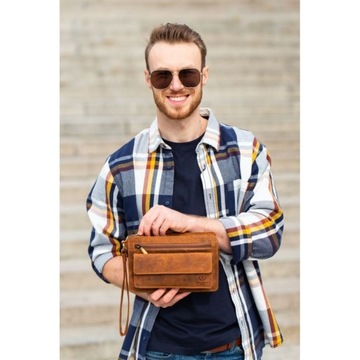 Практическая кожаная мужская рука коричневая рука