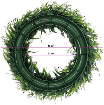 WIANEK ZIELONY GIPSÓWKA PAPROTKA 45cm DS1049 LIŚCIE PAPROTKI GIPSÓWKI