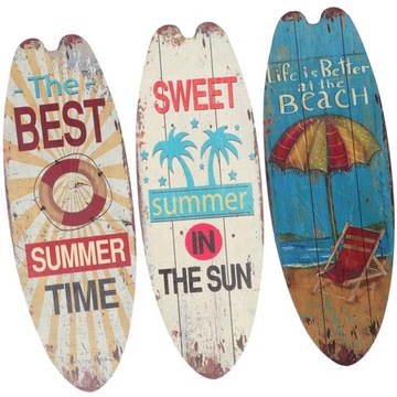 Доска для серфинга Деревянная вывеска Летний декор 3 шт.