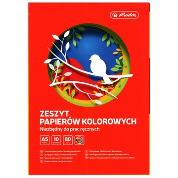 Papier kolorowy A5 Herlitz 10 arkuszy 80 g/m²