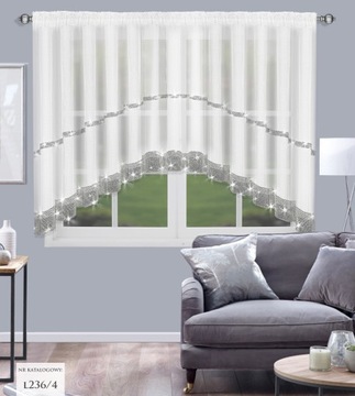 ШТОРА С ЦИРКОНИЙНЫМ БАНТОМ 400х150, ВУАЛЬНАЯ ЛЕНТА