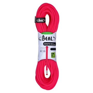 Lina wspinaczkowa dynamiczna Beal Zenith 9,5 mm 70 m Solid Pink