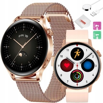 SMARTWATCH ZEGAREK ROZMOWY EKG PULS KROKI SEN GRY KALKULATOR 2 PASKI +SZKŁO