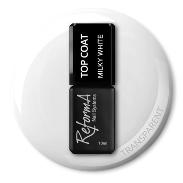 ReformA Top Coat – Milky White 10 ml top hybrydowy do paznokci UV LED