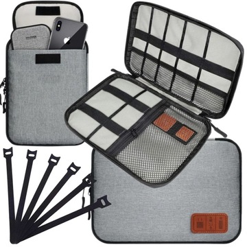 TORBA na akcesoria ORGANIZER KABLE PODRÓŻNY etui podróżna + 5 RZEPÓW