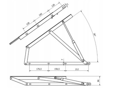 РАМА ПОДЪЕМНОЙ КРОВАТИ 200X200 ПЛОТНАЯ 48 ПОЛОС МЕТАЛЛ ГАЗ АВТОМАТИЧЕСКИЙ