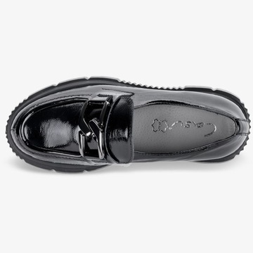 КОЖАНЫЕ ТУФЛИ МОКАСИНЫ НА ПЛАТФОРМЕ С ЦЕПОЧКОЙ размер 39