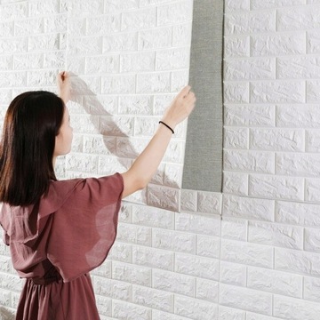 САМОКЛЕЯЩИЕСЯ 3D КИРПИЧНЫЕ СТЕНОВЫЕ ПАНЕЛИ ДЛЯ КУХНИ НАБОР ИЗ 10 ШТ. ПРОСТОЙ МОНТАЖ