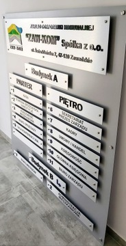 Tablica informacyjna ZBIORCZA kierunkowa modułowa LOGO reklama szyld