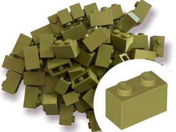 LEGO 3004 BRICK 1x2 Olive Zielony Cegiełka 20 szt