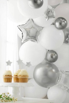 Balony Glossy 12cm - Ciemny Srebrny - 50 sztuk