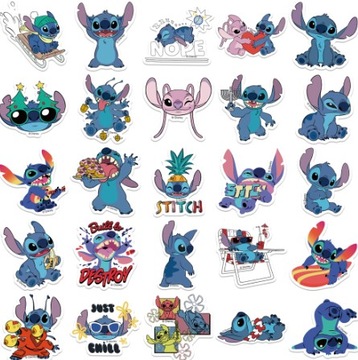 Водостойкие разноцветные наклейки со сказками Лило и Стич, 50 шт.