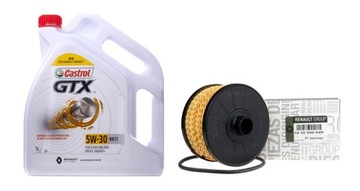 Zestaw FILTR OLEJOWY OLEJ CASTROL 5W30 RN17 Dacia Duster II Jogger 1,0 TCE