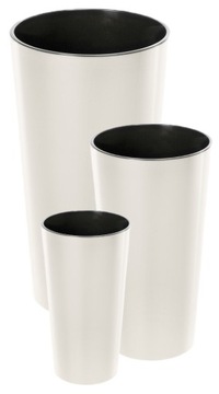 ZESTAW 3 WYSOKICH DONIC LILIA śr. 14cm/19cm/25cm KREM POŁYSK Lamela