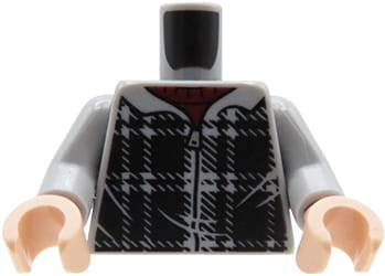 LEGO tors figurki - szara kurtka / bluza w kratę