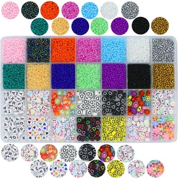 Мега XXXL набор бусин для изготовления браслетов красочный подарок