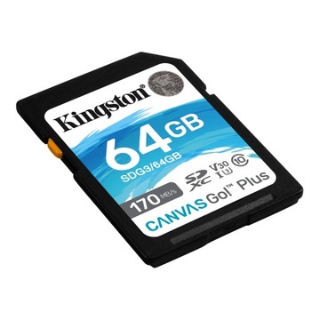 KINGSTON 64 ГБ SD SDXC UHS-3 V30 SDG3 170/70 МБ/с