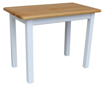 STÓŁ DREWNIANY 90x60 STOLIK KUCHENNY DWA KOLORY BIAŁY + OLCHA