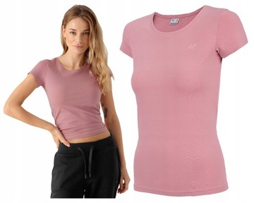 KOSZULKA DAMSKA T-SHIRT 4F TTSHF580 XXL JASNY RÓŻ