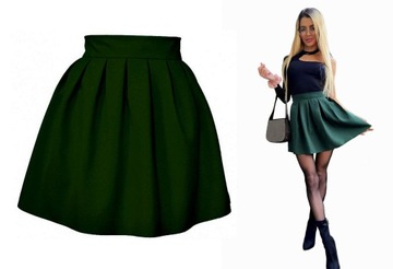 Модная ЧЕРНАЯ ЮБКА-РАСКЛЕШЕННАЯ ЮБКА на МЕСТАХ и МОЛНИИ, размер S