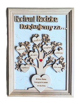 Podziękowanie dla rodziców RAMKA 24 cm x 17,7 cm Drzewko szcześcia