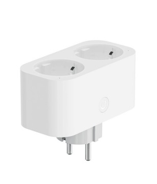 Двойная интеллектуальная розетка, WIFI Tuya SMART, ваттметр, программатор WOOX