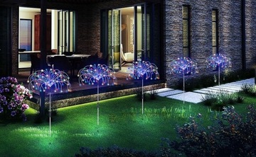 4 X LAMPA SOLARNA LED DRZEWKO DMUCHAWIEC FAJERWERKI WIELOKOLOROWY 480LED