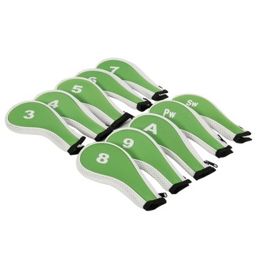 10x Zestaw nakryć głowy na główkę kija golfowego, zielony i biały
