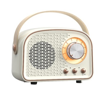 BEZPRZEWODOWY GŁOŚNIK BLUETOOTH PRZENOŚNY RADIO FM USB MP3 RÓŻOWY RETRO