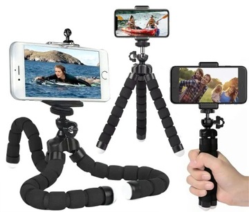 ELASTYCZNY GIĘTKI UCHWYT NA TELEFON SMARTFON APARAT SELFIE STATYW TRIPOD