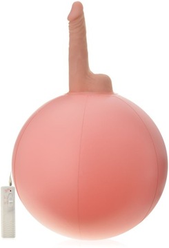 DMUCHANA PIŁKA Z WIBRUJĄCYM DILDO REALISTYCZNY WIBRATOR SZTUCZNY PENIS 16cm