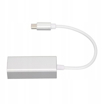 Adapter Ethernet USB C do RJ45 Ethernet srebrny