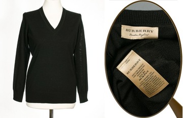 BURBERRY KLASYCZNY SWETER 100 % WEŁNA MERINO 36