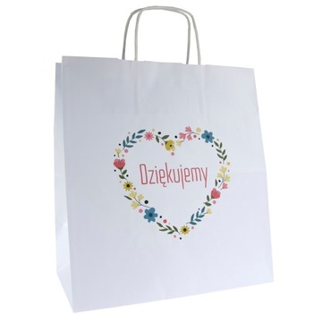 Torebka papierowa 30x17x34cm na wesele DZIĘKUJEMY