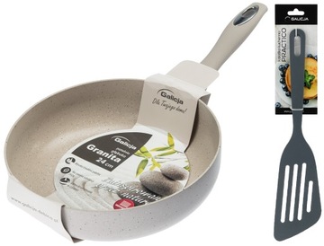 PATELNIA GRANITA Z POWŁOKĄ NON STICK 24 CM GALICJA INDUKCJA + ŁOPATKA NYLON