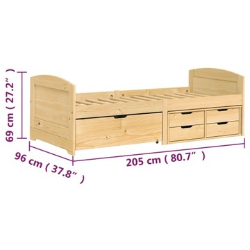 Кушетка, 5 ящиков, ИРУН, 90х200 см, сосна