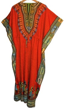 Sukienka indyjska letnia długa kaftan uni plażowa