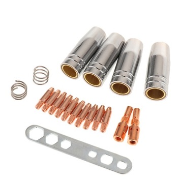 10-częściowe końcówki kontaktowe do spawania MIG, 4-częściowa dysza,