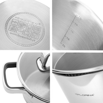 Набор горшков FLORINA Smart 8 шт. Инокс индукция