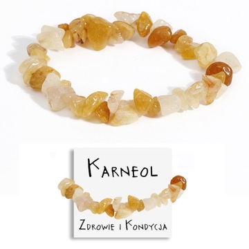 BRANSOLETKA DAMSKA KAMIEŃ KARNEOL AMULET ZDROWIA