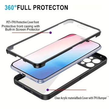 360 Całe Ciało Przód Tył Przezroczyste Etui Na IPhone 13 14 11 12 Pro Max