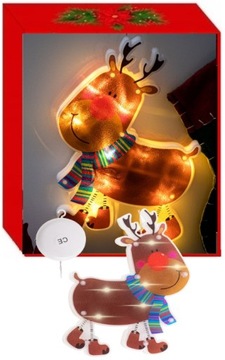 LAMPKA ŚWIĄTECZNA LED Dekoracyjna RENIFER Ozdoba Wisząca do powieszenia