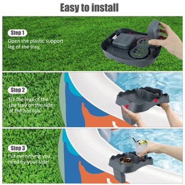 PÓŁKA NA NAPOJE TELEFON UCHWYT DO BASENU SPA PASUJE SZARY