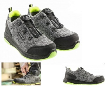 buty robocze z zapięciem boa KEMNITZ LACE SYSTEM S1PS szary melanż r. 42