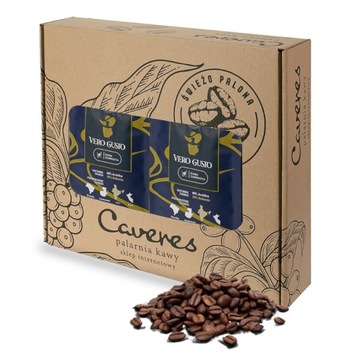 Zestaw kaw ziarnistych, kawa świeżo palona aromatyczna premium prezent 500g