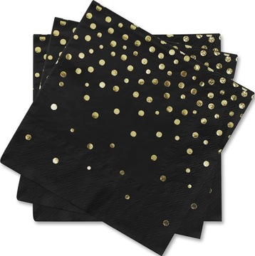 Салфетки бумажные белые с золотым горошком, 10 шт.