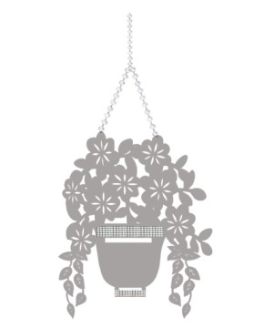 2а Гирлянда БОЛЬШОЙ ЦВЕТОЧНЫЙ ГОРШОК цветы ажурное украшение ЦВЕТ