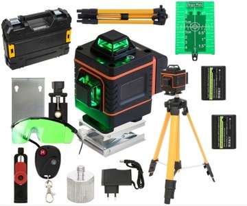POZIOMICA LASEROWA 360 LASER KRZYŻOWY 4D 2 AKUMULATORY STATYW GRATISY