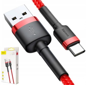 BASEUS MOCNY KABEL USB USB-C TYP-C PRZEWÓD OPLOT QUICK CHARGE 3.0 2A 3M